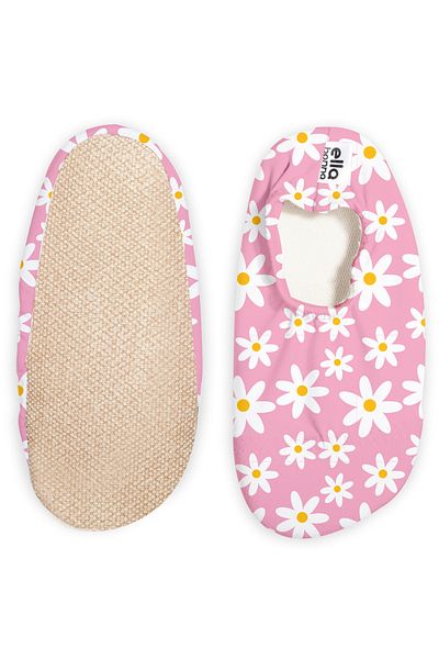 Ella Bonna Non-Slip Sole, Unisex Baby, Children's Sea Shoes, Pool Booties, Pink Daisy