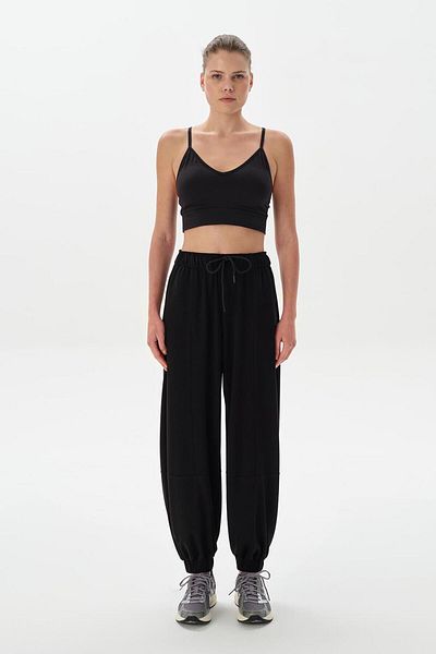 KADRİYE BAŞTÜRK Modal Knitted Extra Loose Jogger Trousers Black