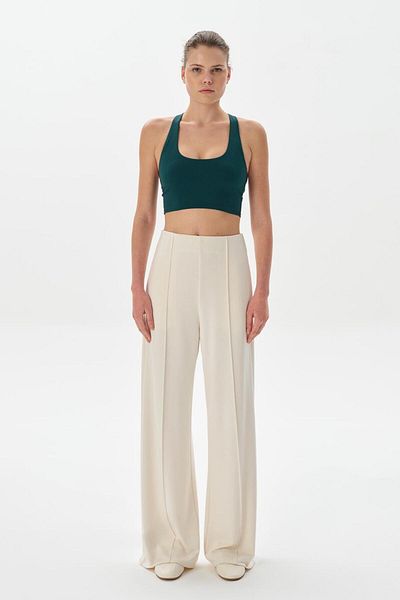 KADRİYE BAŞTÜRK Ecru Modal Knitted Front Stitched Trousers