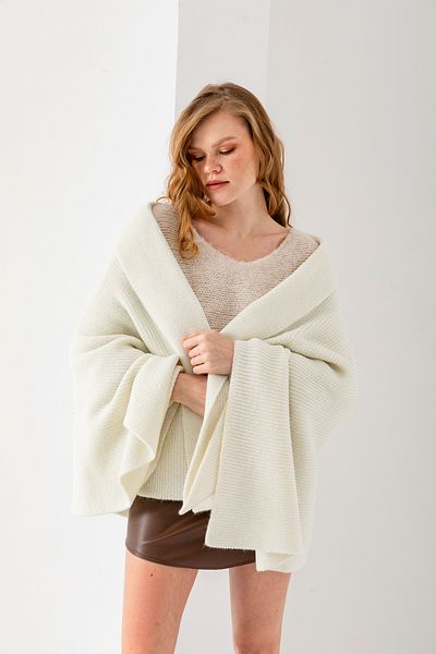 Wega Moda Glitter Plain Knit, Κομψό άνετο μαλακό σάλι ώμου - Αξεσουάρ για μπράτσα
