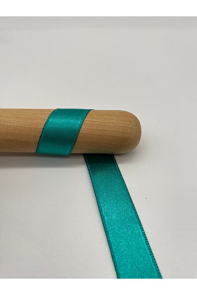 Ak Tuhafiye Τιρκουάζ Σατέν Κορδέλα 2 cm, 10 μέτρα Πακέτο-Στολισμός-Διακόσμηση-Κορδέλες λουλουδιών Νο: 25