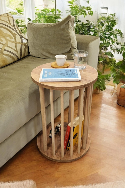 PEKA Ahşap Ayaklı C Sehpa Koltuk Sehpası Yan Sehpa Zigon Sehpa Servis Sehpası