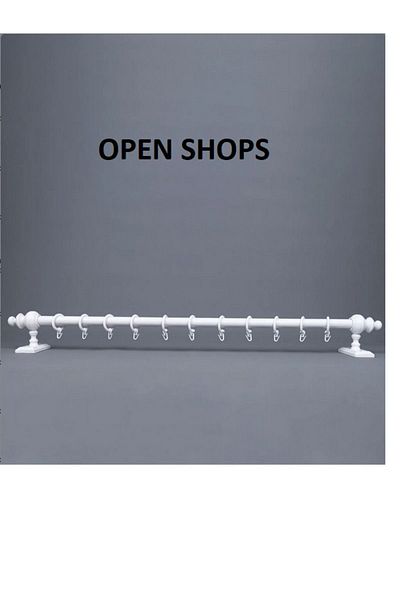 OPEN SHOPS Wooden Rustic Curtain Hanger Without Rail 175cm