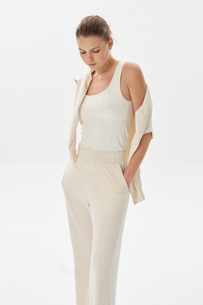 KADRİYE BAŞTÜRK Flare Pantalon - Modal Sleep Eternal Ecru