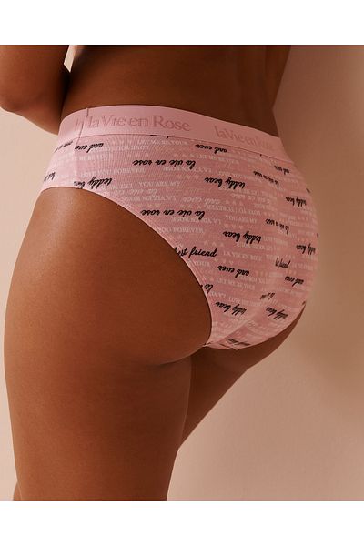 La Vie en Rose Cotton and Logo Elastic Band Bikini Panty
