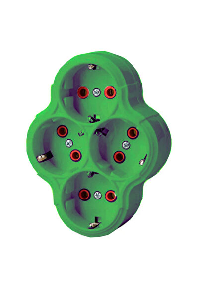 SİHİRLİ AYAKLAR 4'lü Topraklı Papatya Golyat Yeşil Fiş Priz Kablosuz Dörtlü Grup Priz Dörtlü Priz Çoğaltıcı
