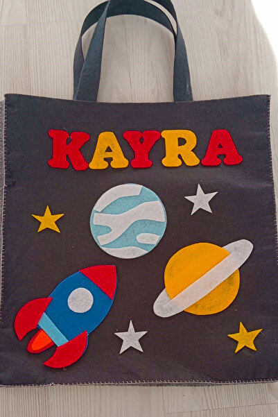 İnşirah Concept İsimli Erkek Çocuk Çantası Kulplu Okul, Oyuncak Keçe Seccade, Kuranı Kerim Çanta Uzay Roket Figürlü