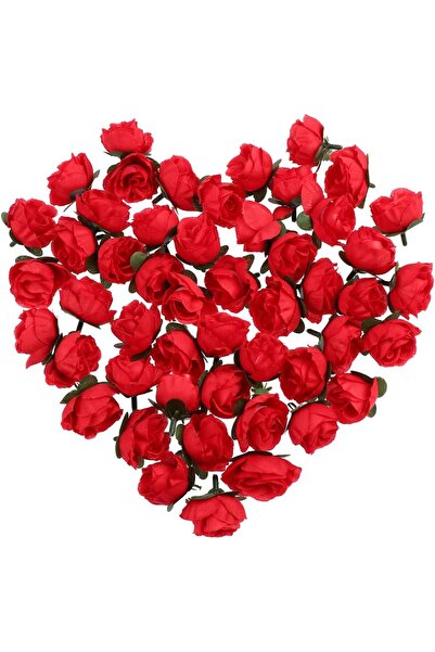 NAHAMİS TRADE 5 Adet Dolgun Model Yapay Kırmızı Renk Gül Kafası Gül Çiçek Başları Yapay Gül Başları