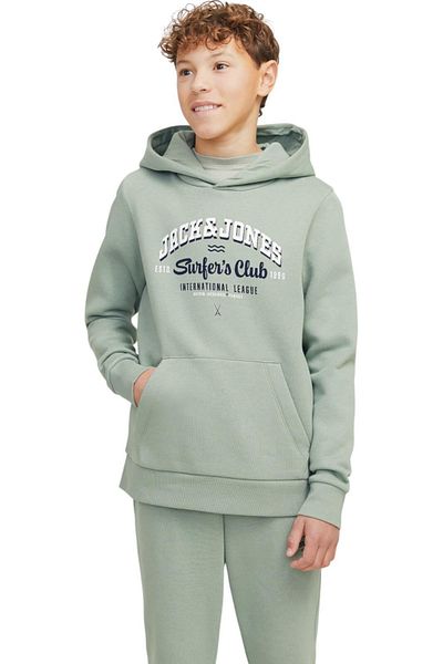 Jack & Jones Hanorac JACK & JONES Logo 2 culori JNR - 12258823-Iceberg Green