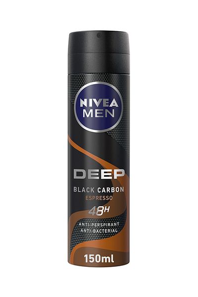 NIVEA Men Deep Black Carbon Espresso Antiperspirant Deodorant Spray 150ml