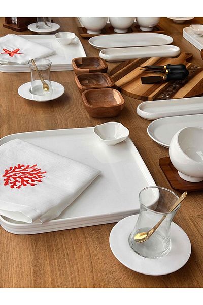 ROSSEV Pure Coral Breakfast Set for 6 - 59 Pieces