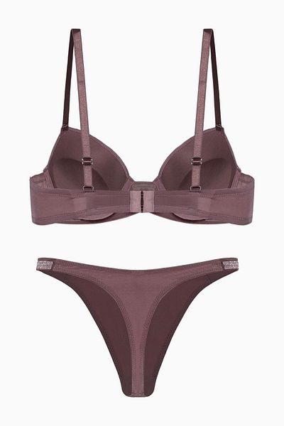 Wonna Σετ εσωρούχων Noa 2572 Brown Stone Stripe Λεπτομερές Micro υφασμάτινο σετ εσωρούχων