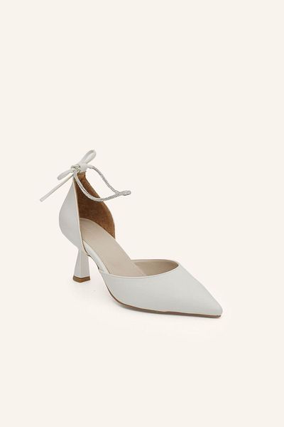 MARCATELLI Pantofi de mireasa cu toc mini Elisa din satin