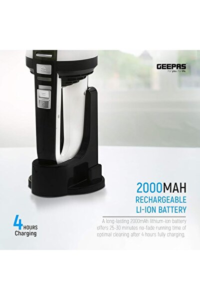 Geepas Cordless Handheld Vacuum Cleaner – Rechargeable, Lightweight, Low Noise, HEPA Filter