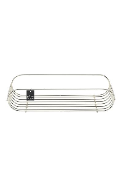 Edora Home Ασημένιο Οβάλ Γωνιακό Σαπουνάκι / Organizer / Στήριγμα Σαμπουάν / Μέταλλο / Ανοξείδωτο / Κρεμάστρα / Αξεσουάρ μπάνιου