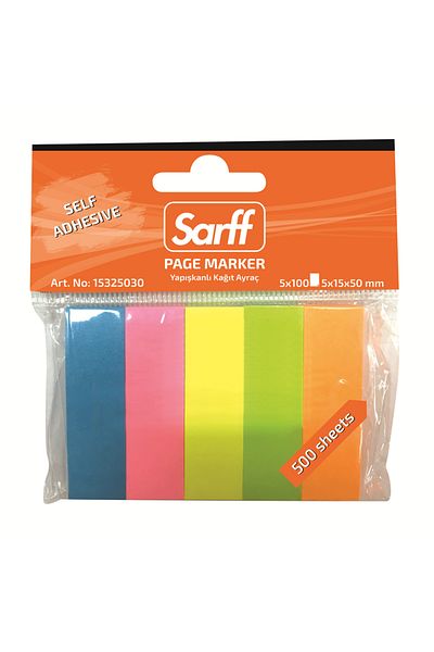 SARFF 5X15X50Mm Phosphorescent Colors Paper Bookmark(5X100) - 500Yp