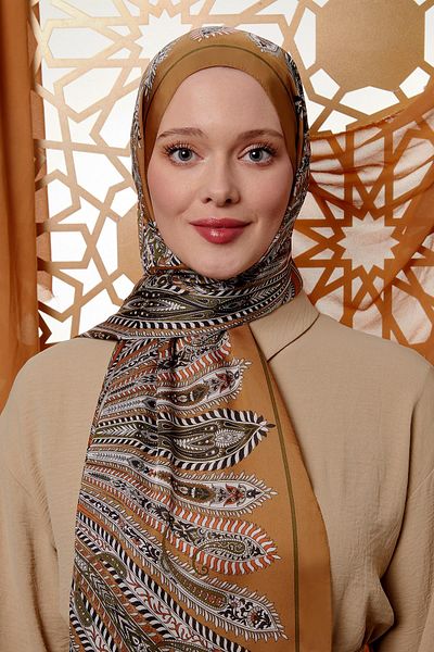 Levidor Mustard Circular Indian Silk Shawl