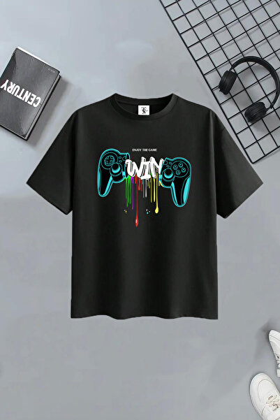 twins tailors Sea Landscape nyomtatott 3 csomagos uniszex piros-fekete-szürke gyerek pólók