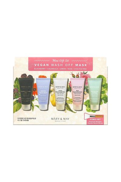 Other Mary&may Vegan Wash Off Mask Mini Set Cadou 5x 30 G - Set Perie pentru Masti