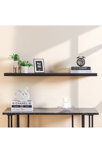 Danube Home Grande Floating Shelf Wall Shelves Walnut L120xw23.5xh3.8cm