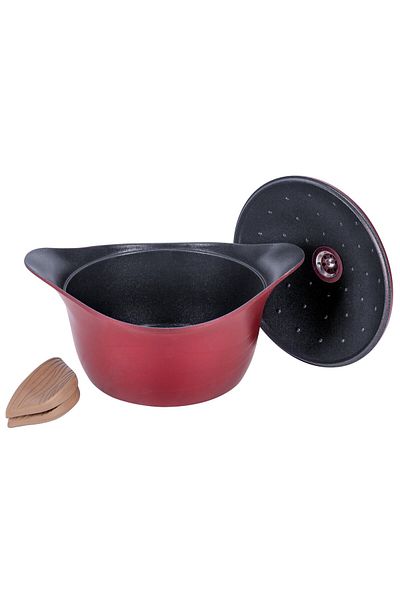 Neoklein Neoklein pot with lid CS30, diameter 30 cm, capacity 6.8 L, cast aluminum, Red