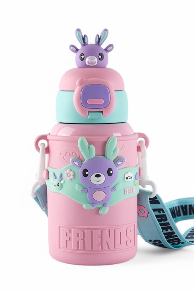 ROSECENTERBAZAAR 450ml 316 Paslanmaz Çelik Çocuk Termosu, Karikatür Hayvanlar Öğrenci Termosu, ( It