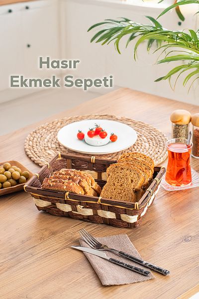 Porsima B5369-2 Wicker Breakfast Bread Fruit Basket Prospected Use Bathroom Kitchen Room Organization
