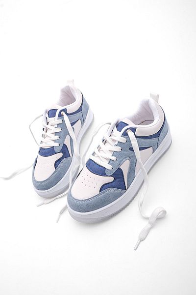 Marjin Damen Sneaker Aryan Blau Hohe Sohle Turnschuhe