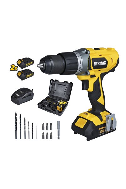 Rtrmax Rtx1820 Şarjlı Darbeli Matkap 50 Nm 2x2 Ah Çift Akü X-lion - Akü Dahil
