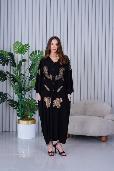 Lavanta Tekstil Rochie cămașă brodata cu paiete cu paiete