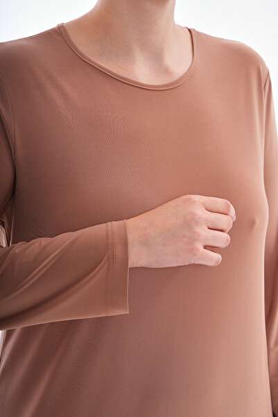 GigiTex Πούδρα Σαντί Αμπαγιά - Φόρεμα με μακριά μανίκια για καθημερινή χρήση