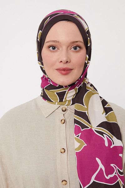 Levidor Royal Shawl με μοτίβο πράσινου φύλλου λαδιού