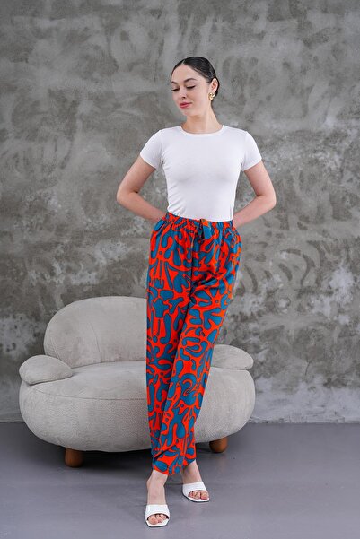 WestBound Women's Summer Comfortable Digital Print Patterned Viscose Trousers