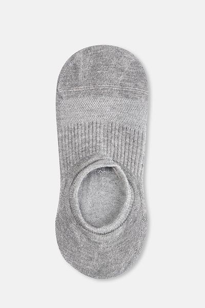 Dagi Gray Melange Women's Non-Slip Sole Invisible Socks