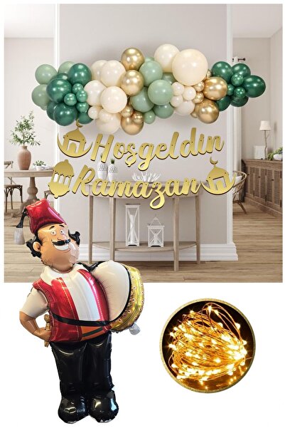 BİDOLUMUTLULUK Hoşgeldin Ramazan Gold Yazı Balon Seti 11 Ayın Sultanı Ramazan...