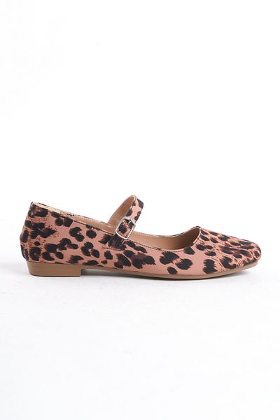 Shoesers Pantofi de balerină cu cască zilnică cu model leopard