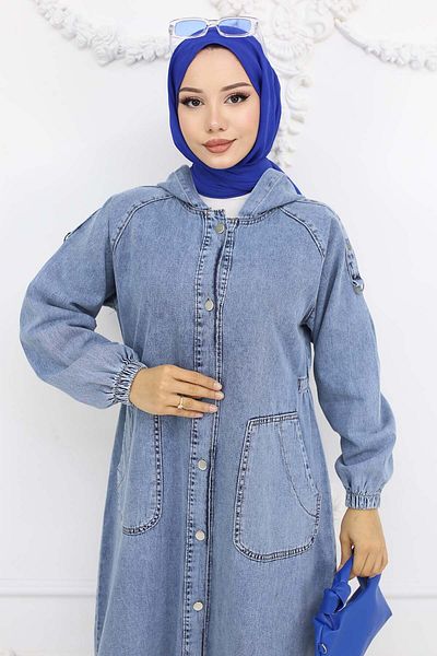 giyze Căciulă de blugi cu glugă albastră 1352