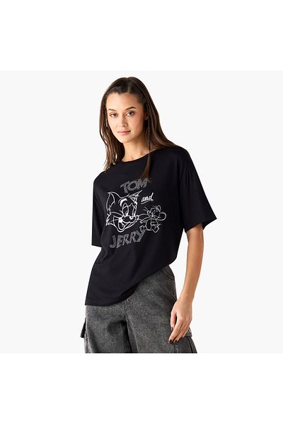 SP Characters Tom And Jerry Print T-shirt With Short Sleeves