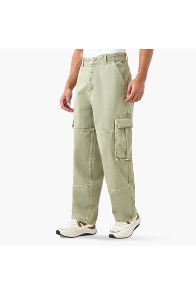 Lee Cooper Skater Fit Cargo Jeans With Button Closure And Pockets