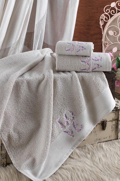 Ellia Soft 100% Cotton Love |   3 Piece Bath Set |   Luxury Bath Towel Set