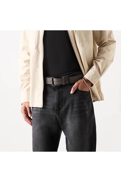 ECKO Textured Leather Belt With Pin Buckle Closure