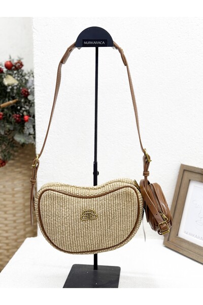 Guja 25YG307 HASIR MİNİ CÜZDAN AKSESUARLI ÇAPRAZ ÇANTA KADIN
