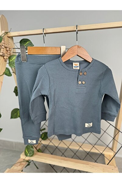 Minizade بدلة يومية للأطفال الرضع من إنترلوك مع أزرار