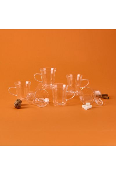 MİEN Mien Set of 6 Teacups - Transparent - 170 ml
