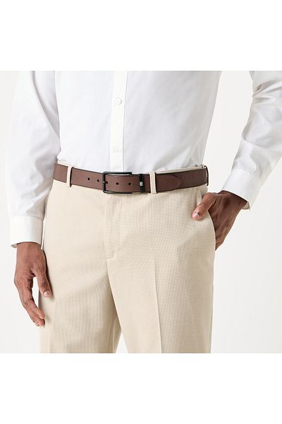 ECKO Leather Belt With Pin Buckle Closure