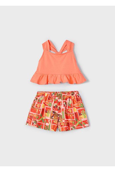 MAYORAL 04-10 Years Old Pomegranate Flower Sort Suit - Pomegranate Flower