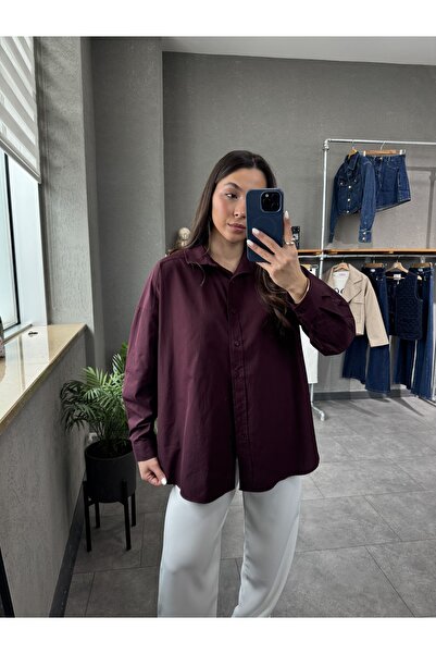 YOUR NAME قميص نسائي كبير الحجم بلون البرقوق