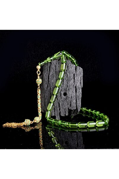 GWOMA Zircon Stone Silver Tassel Capsule Cut Drop Amber Rosary