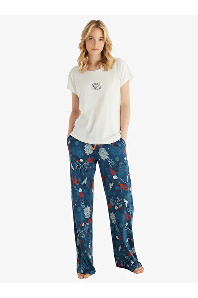 Blackspade Κρεμ γυναικεία πιτζάμα σετ 51850