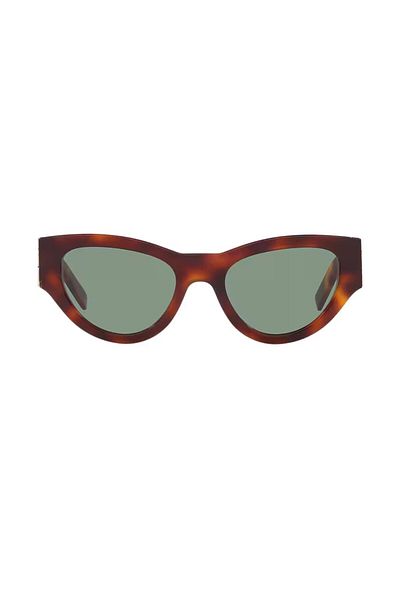 Saint Laurent Sl M94 003 53 Women's Slanted Brown Bone Sunglasses